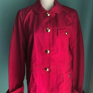 Talbots Pink Jean Jacket Women zs 14.